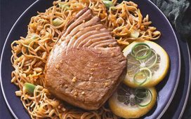 Teriyaki Tuna Steaks with Rice & Noodles