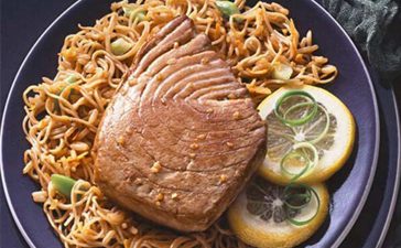 Teriyaki Tuna Steaks with Rice & Noodles