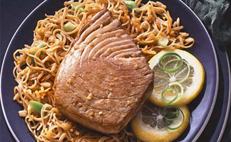 Teriyaki Tuna Steaks with Rice & Noodles